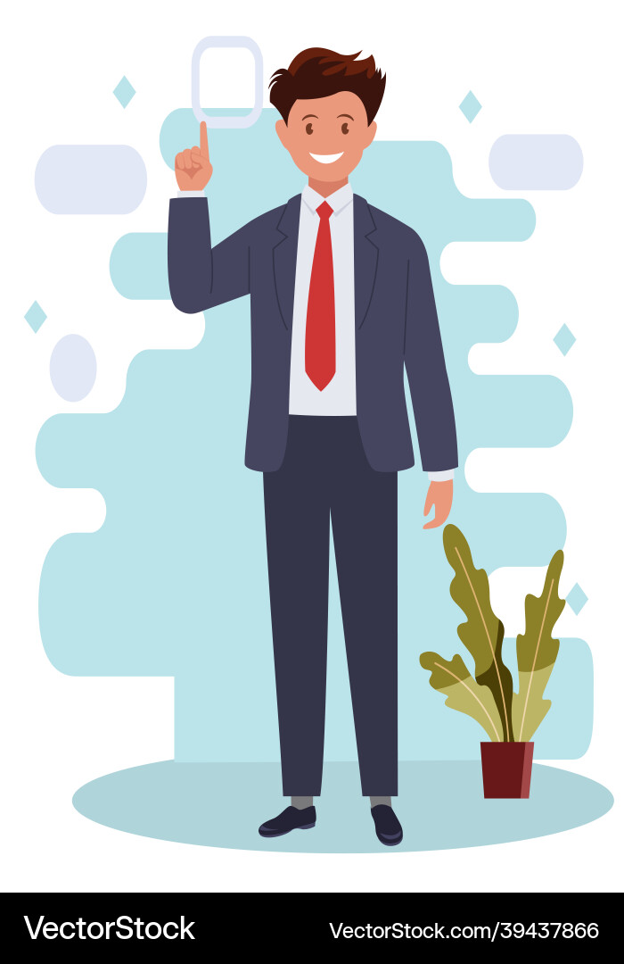Man points up with his index finger Vector Image