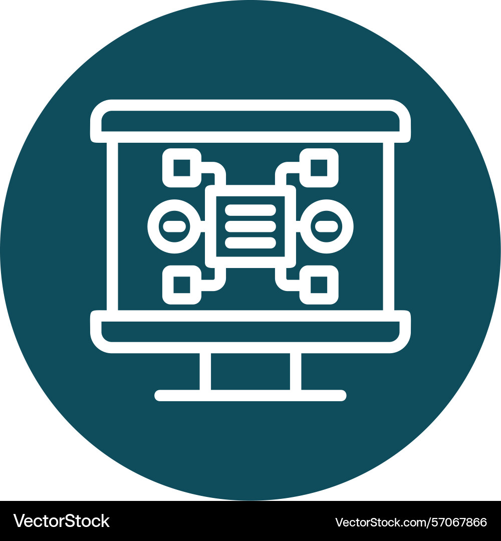 Mind map line circle style icon design vector image