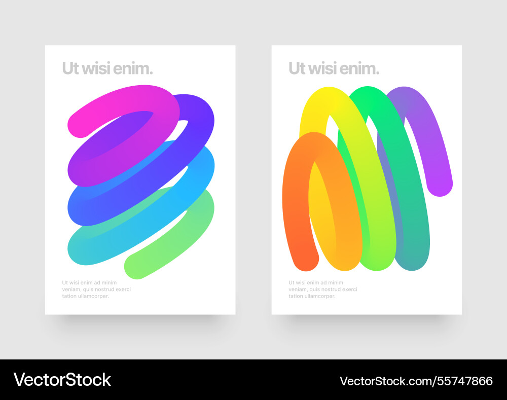 Template with colorful gradient squiggles shapes vector image