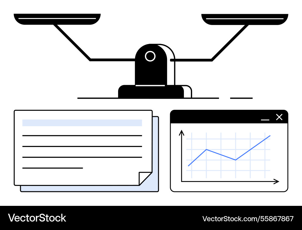 Balanced decision-making with data insights Balanced decision-making with data insights vector image