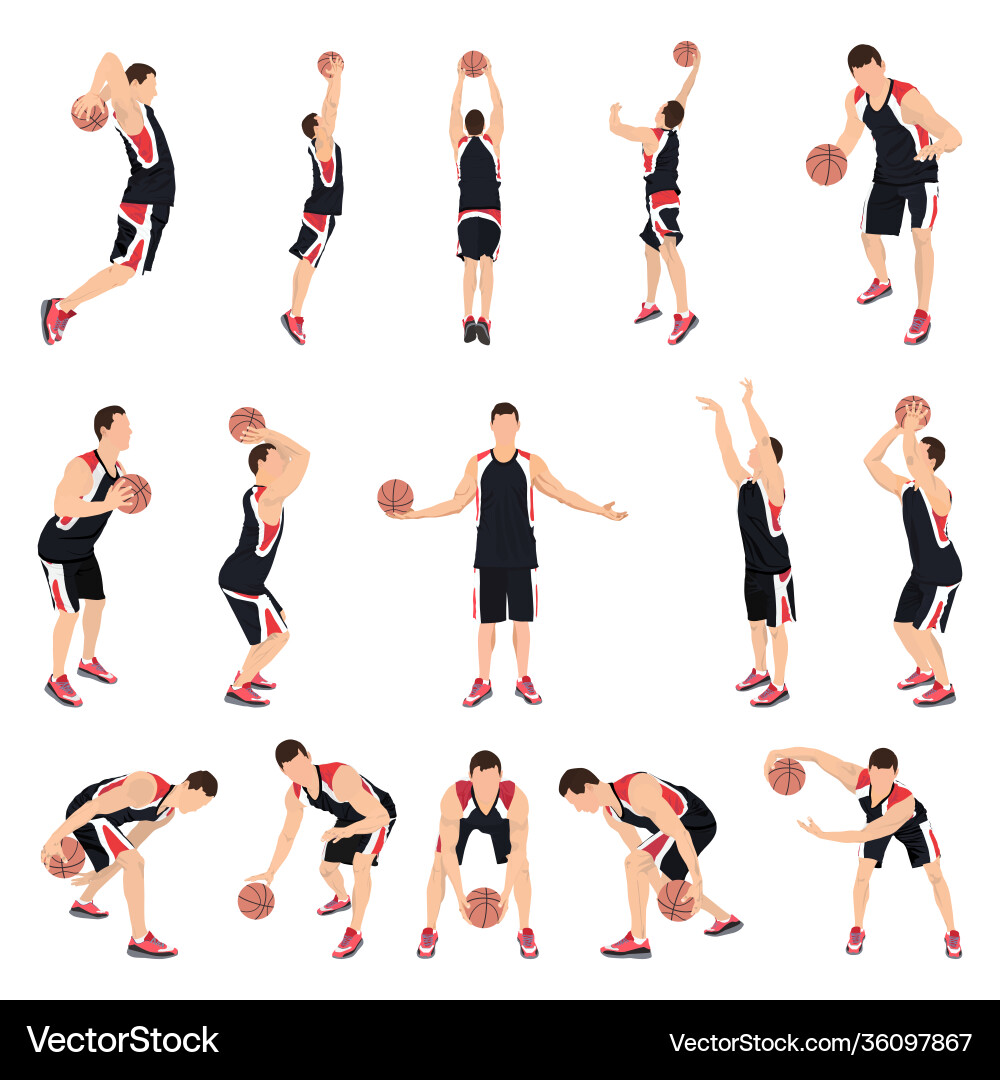 Basketball players crossover vector image