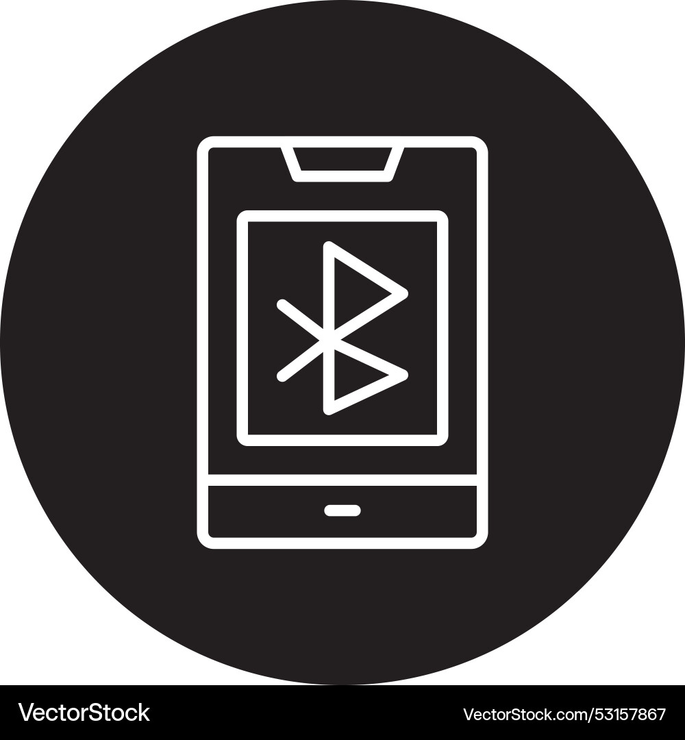 Bluetooth line inverted icon Vector Image