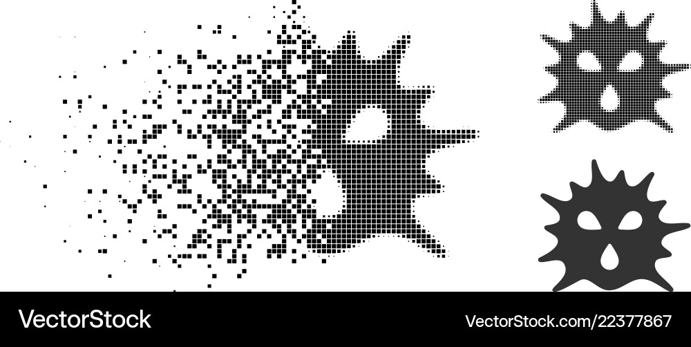 Dissolving dot halftone virus structure icon Dissolving dot halftone virus structure icon vector image