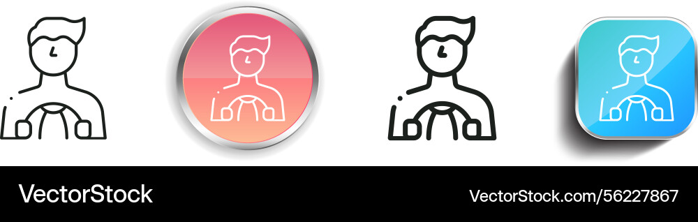 Man icon thin linear regular and button style vector image