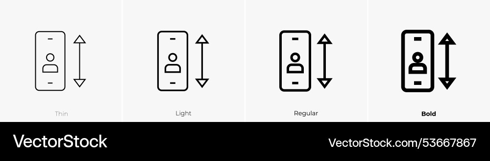 Scrolling icon thin light regular and bold style vector image