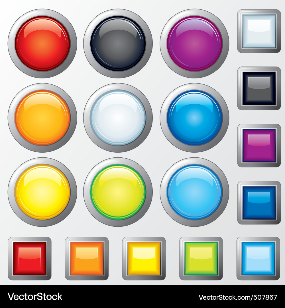Shiny Button Collection vector image