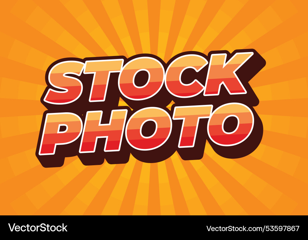 Stock photo text effect in 3d style with modern Vector Image