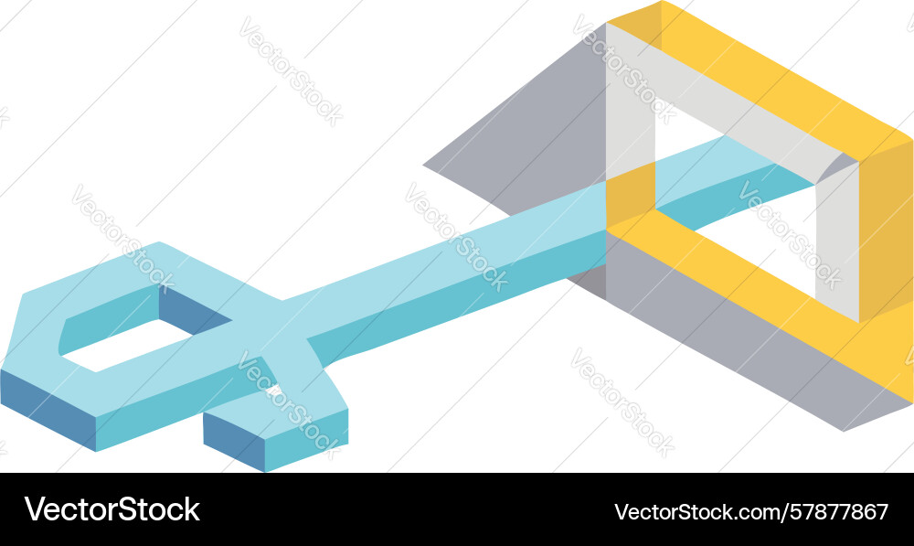 Stylized 3d isometric key design generative ai Vector Image