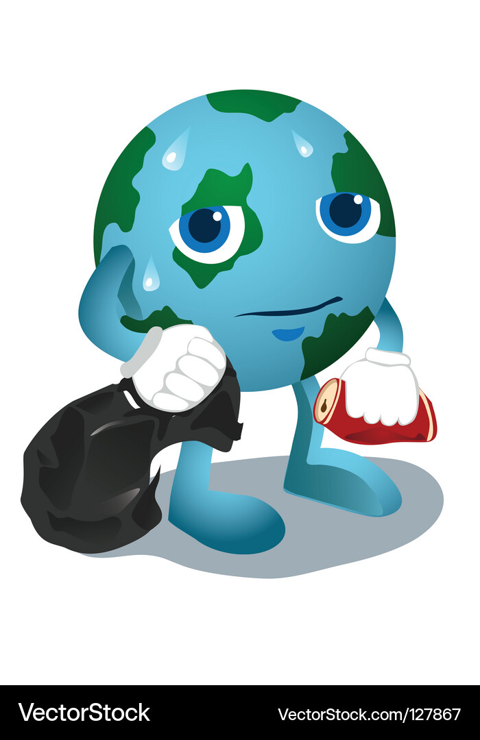 Trash Can Globe Vector Image