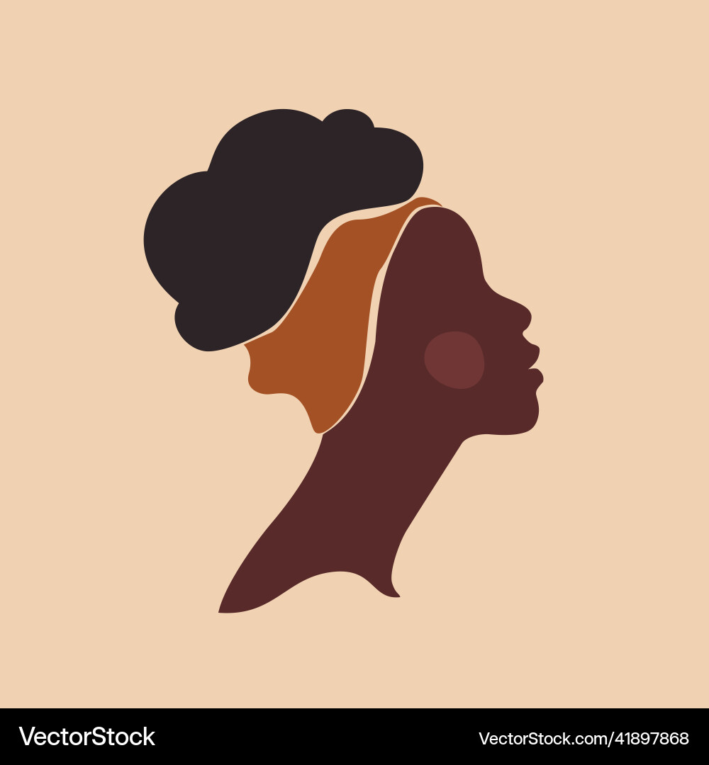 Abstract black woman profile in modern flat style Abstract black woman profile in modern flat style vector image