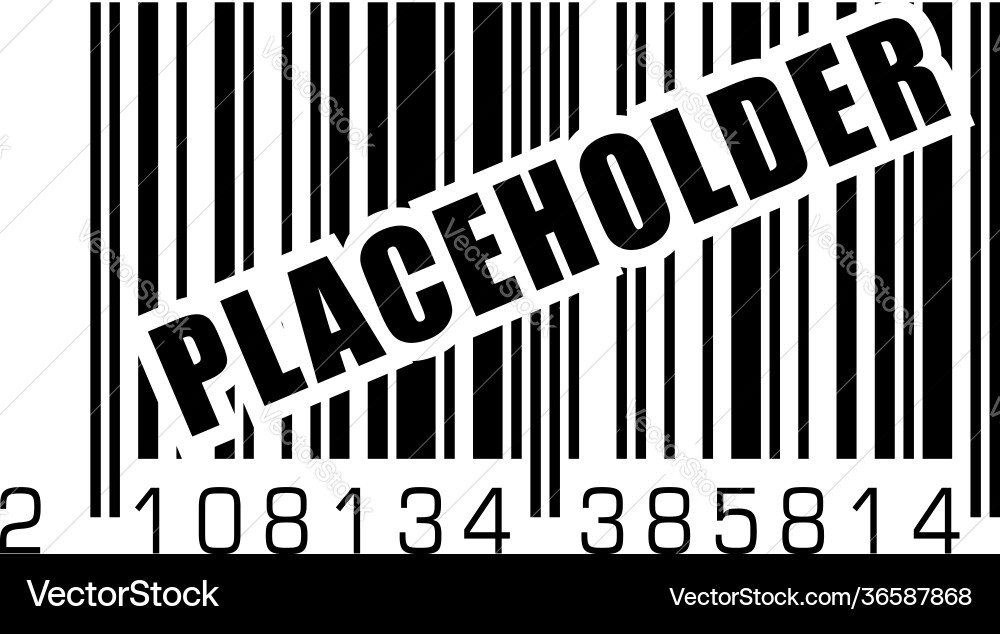 Bar code with placeholder temporary label vector image