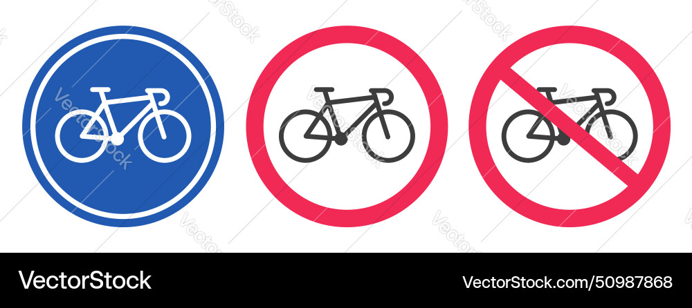 Bicycle path road sign icon graphic set round Bicycle path road sign icon graphic set round vector image
