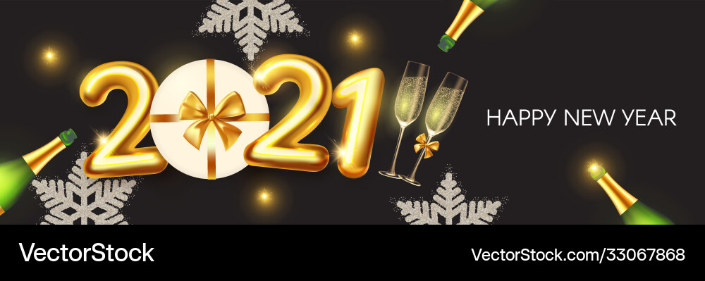 Happy new 2021 year elegant poster template Happy new 2021 year elegant poster template vector image