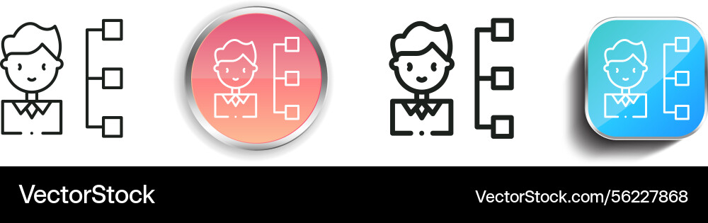 Man icon thin linear regular and button style vector image