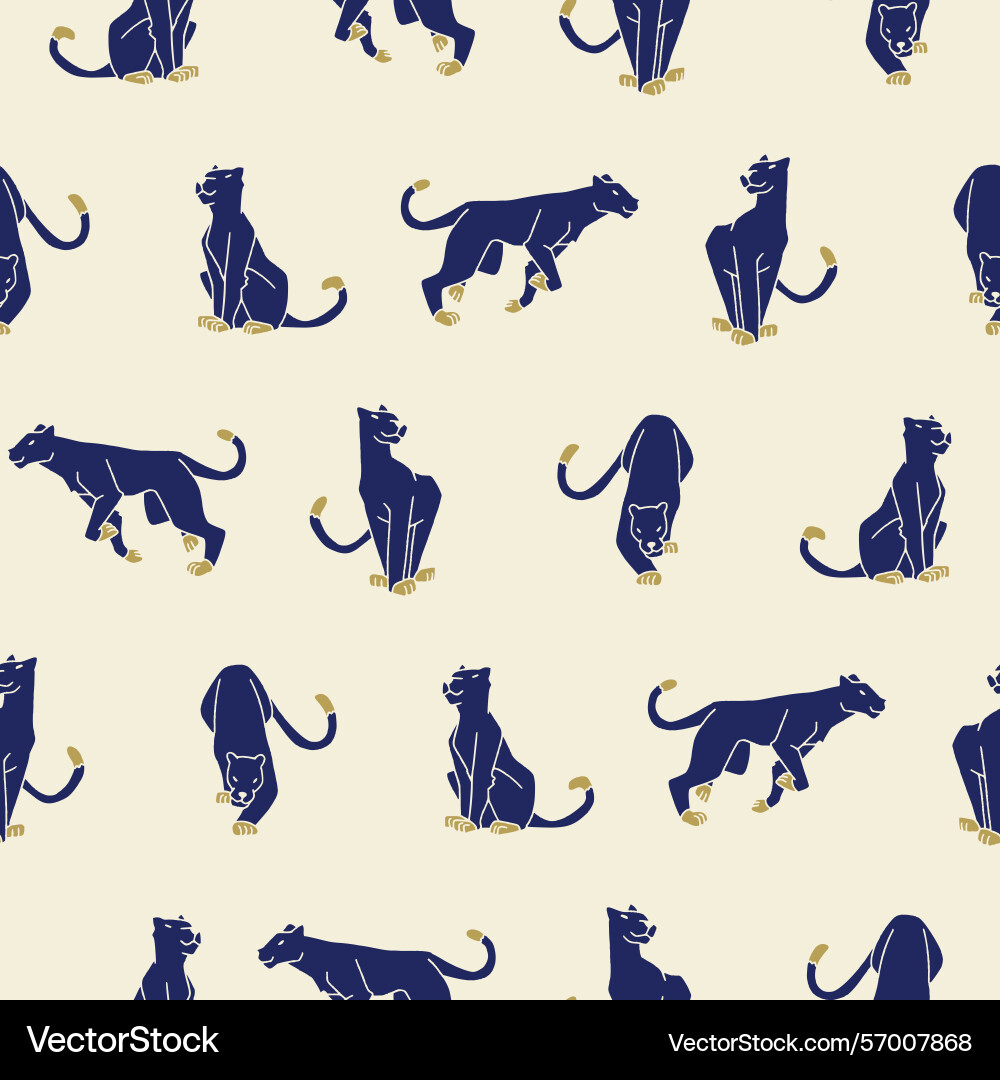 Panther seamless pattern background for print Vector Image