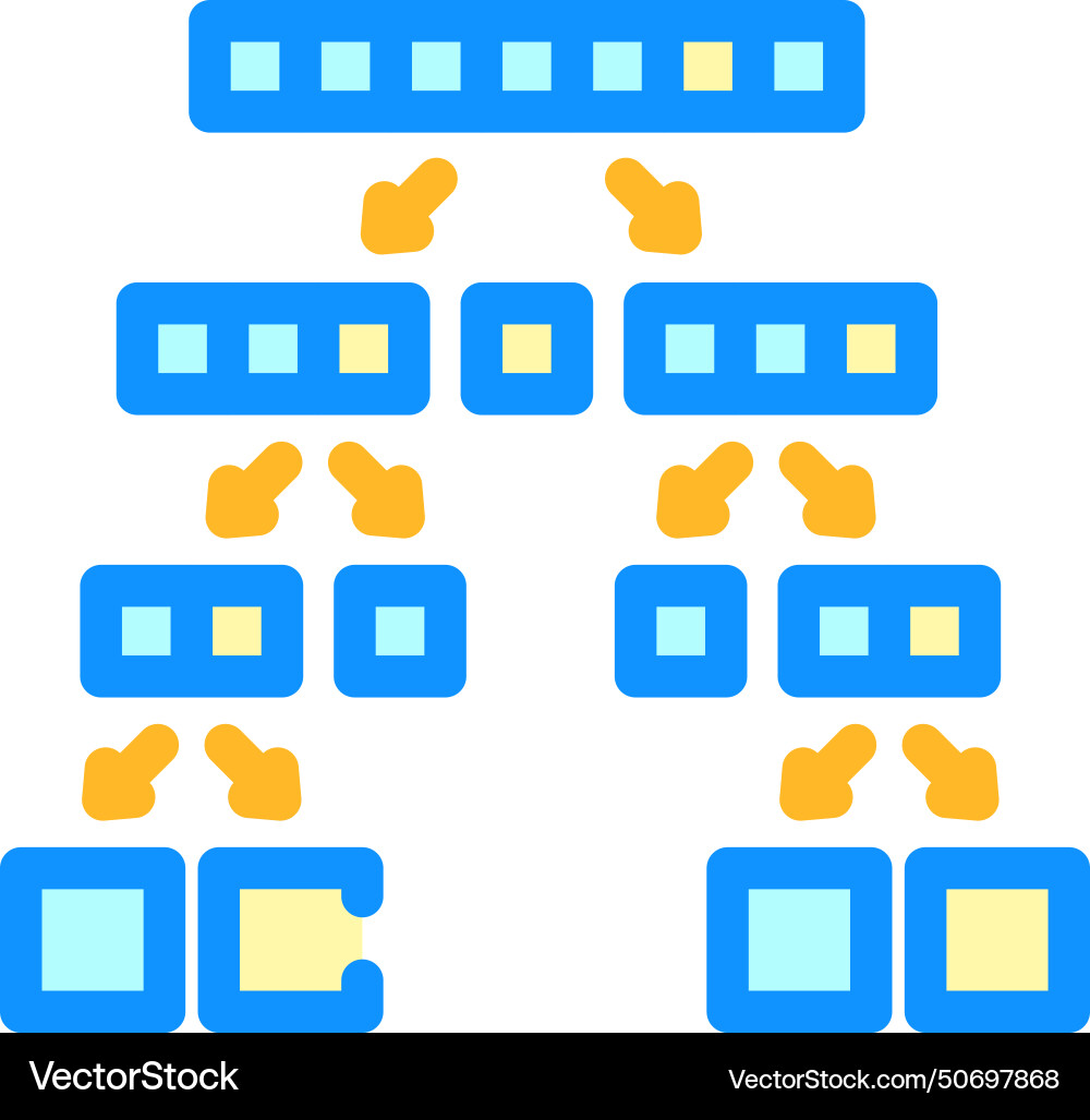 Quicksort algorithm color icon Vector Image