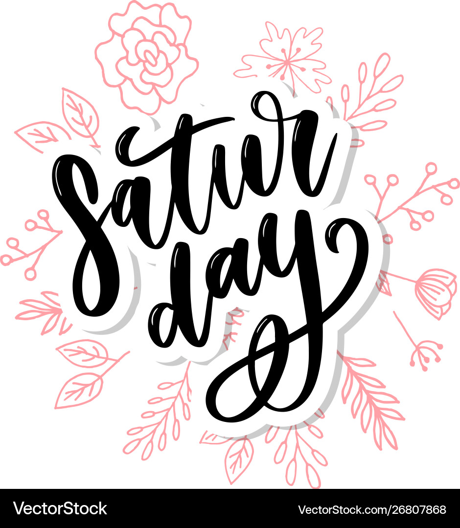 Saturday logo template lettering calligraphy text Saturday logo template lettering calligraphy text vector image