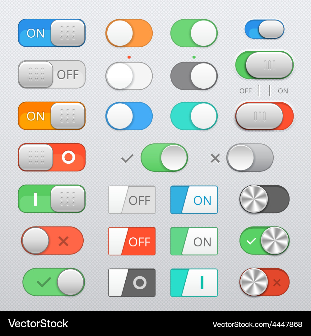 Toggle Switch UI Set vector image
