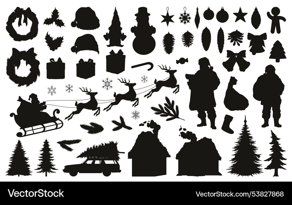 Weihnachten Silhouettes - Winterferienset vektorbild