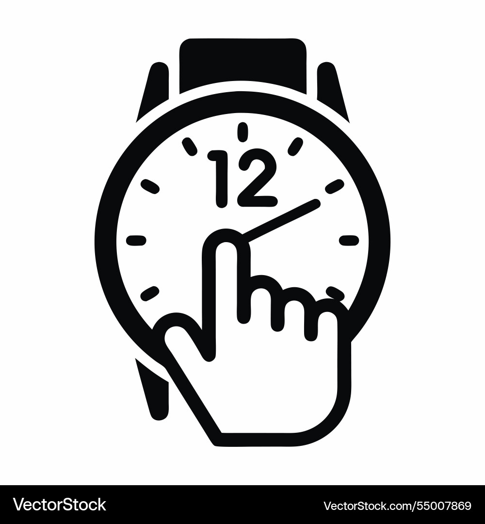 A simple black and white graphic of hand Vector Image