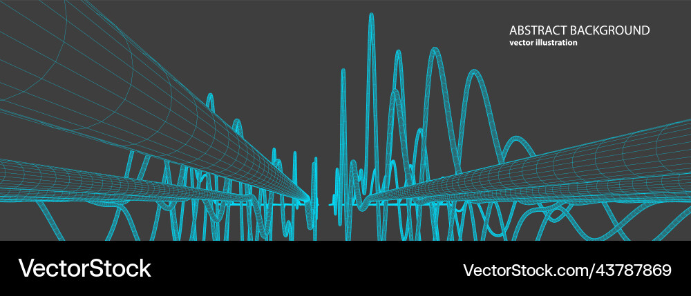Abstract background with a wireframe dynamic vector image