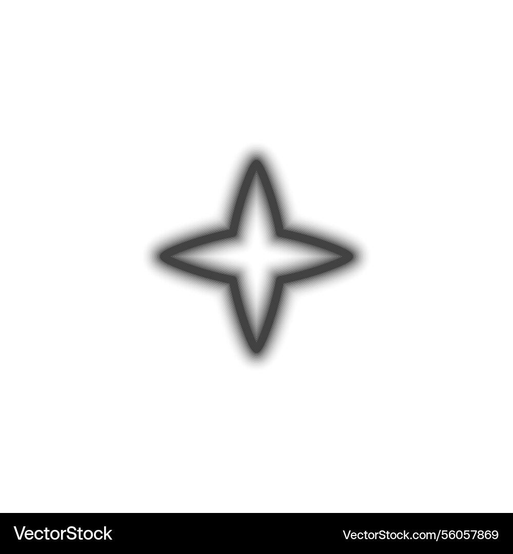 Four pointed star y2k gradient blurred element Four pointed star y2k gradient blurred element vector image