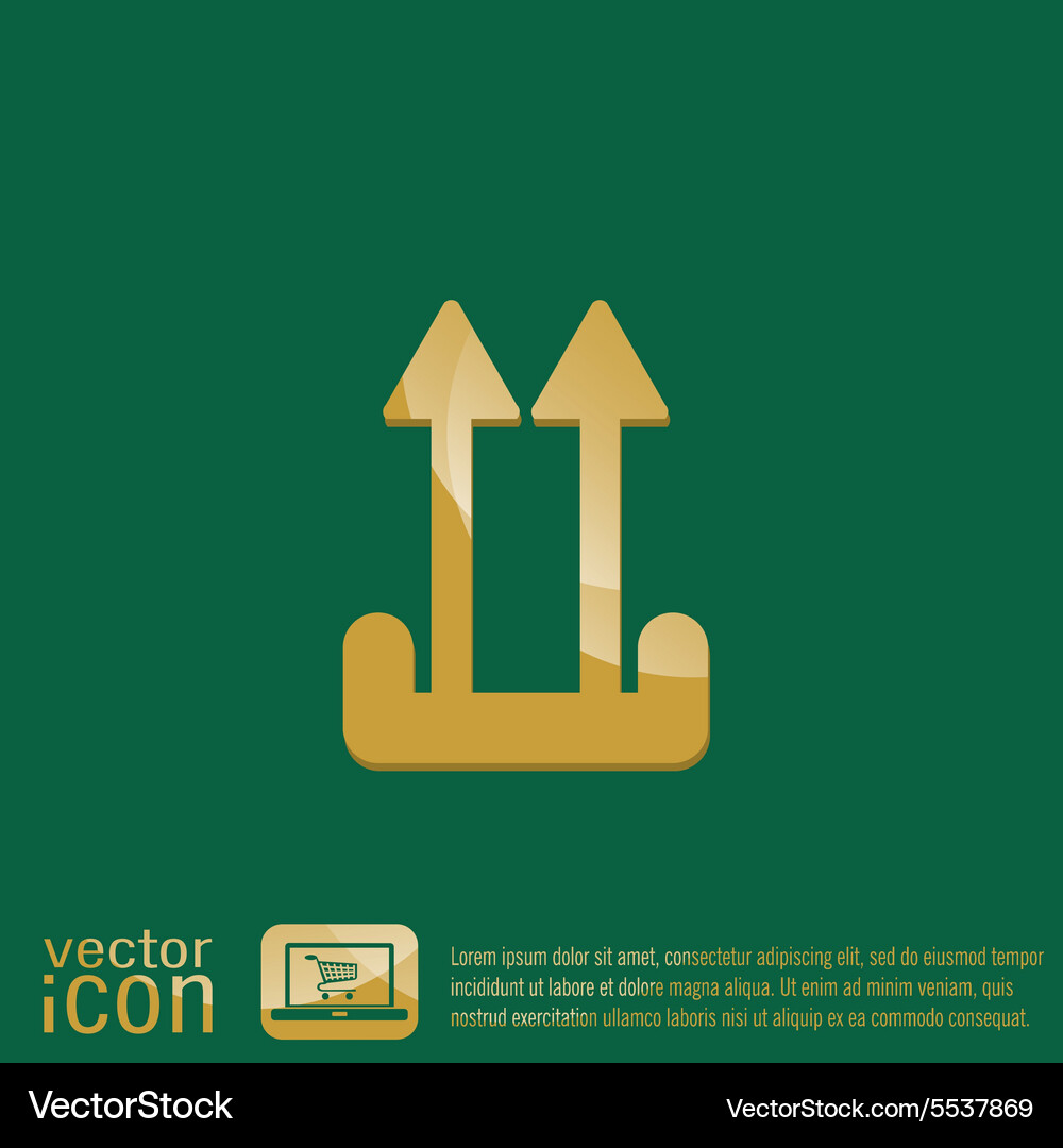 Fragile symbol arrow up logistic icon Vector Image