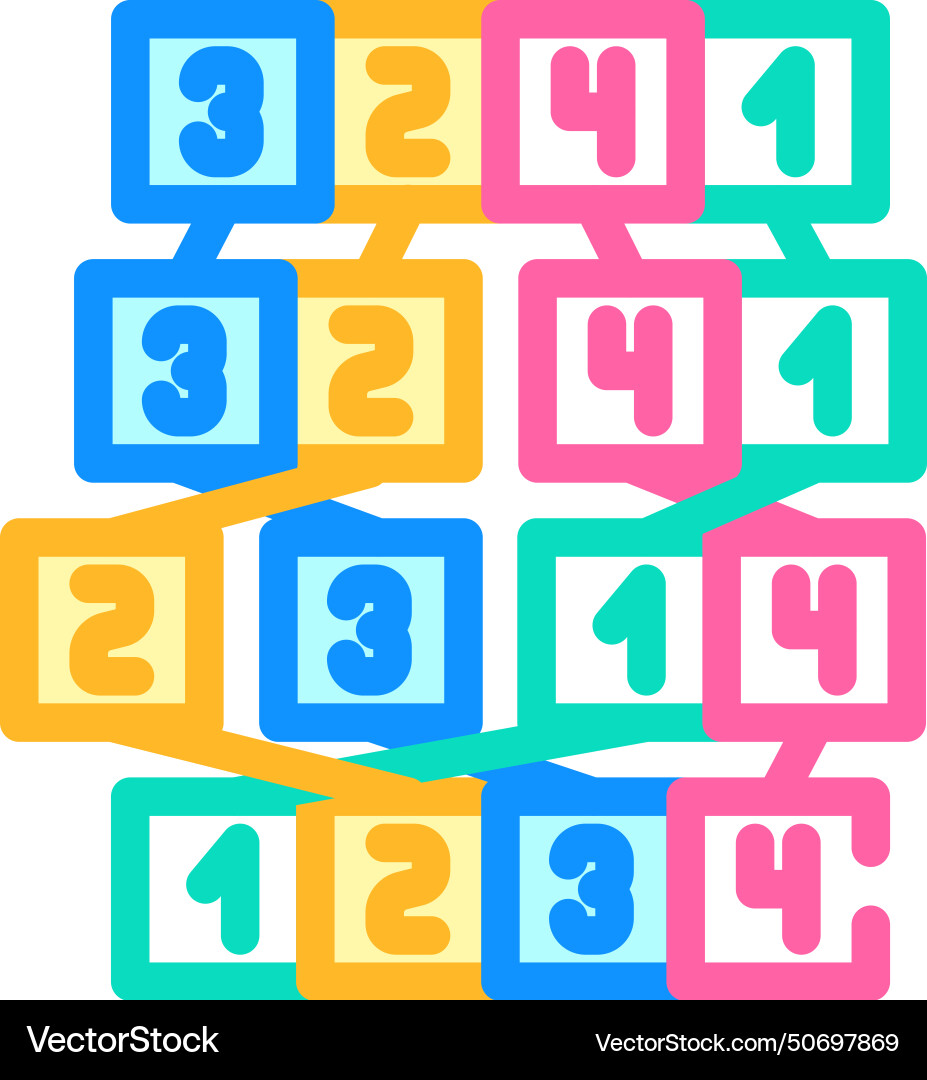 Mergesort algorithm color icon vector image