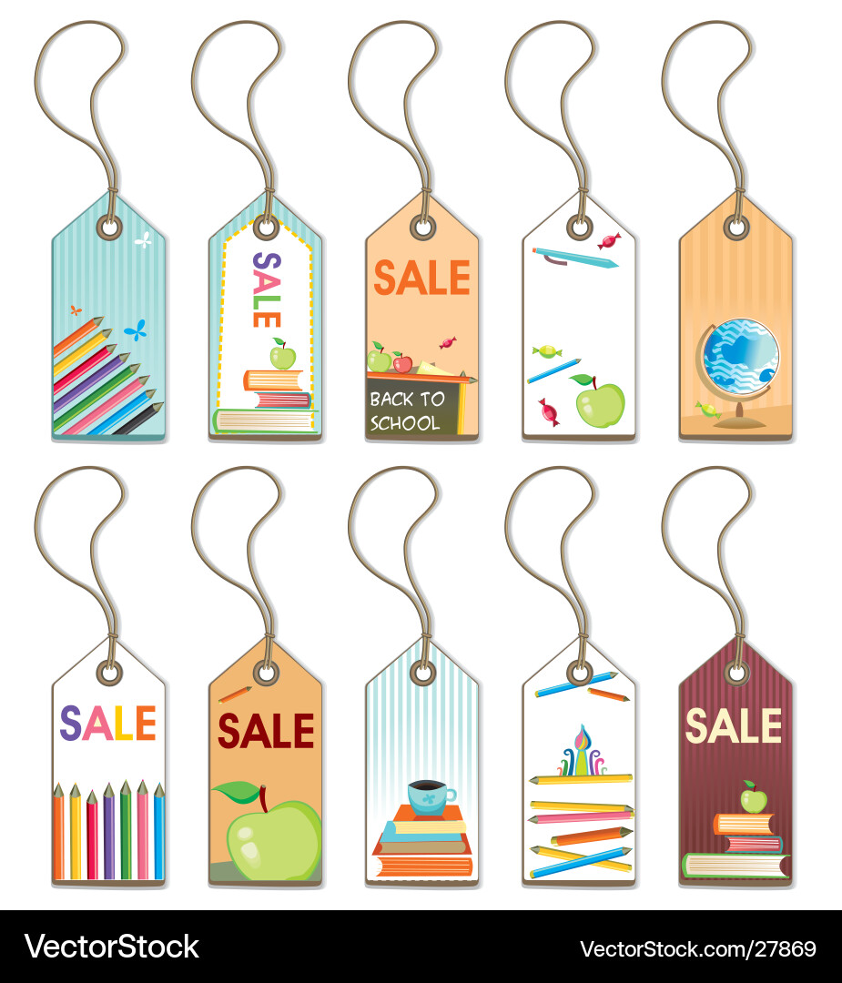 School Tags Collection vector image