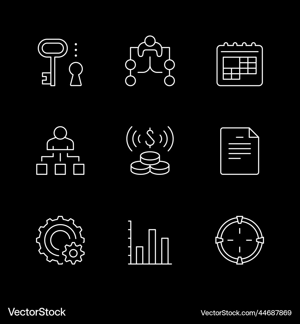 Set line icons of projects management Set line icons of projects management vector image