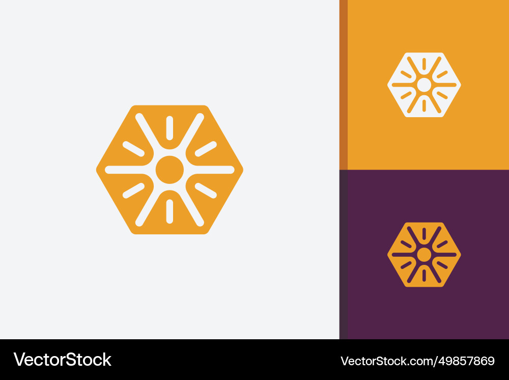 Solar sun logo vector image