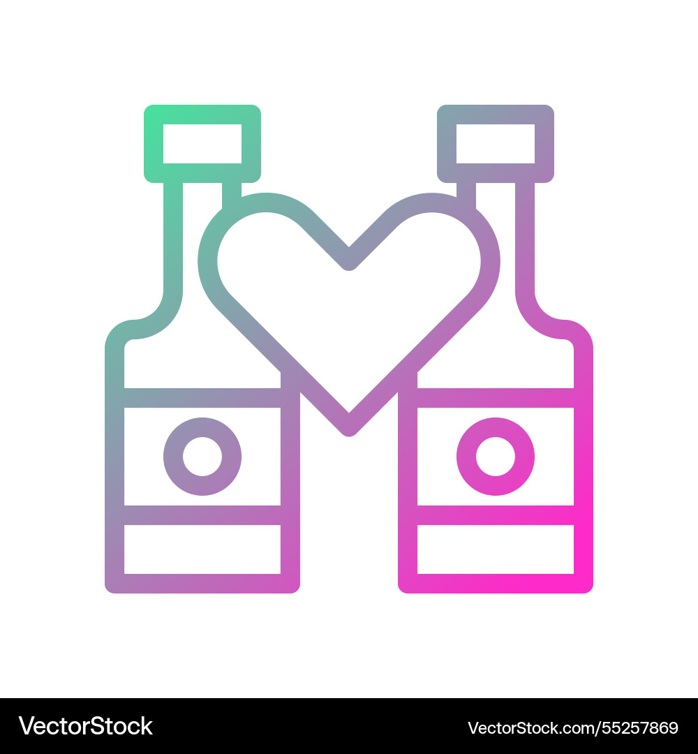 Two bottle with heart in the middle minimal style vector image