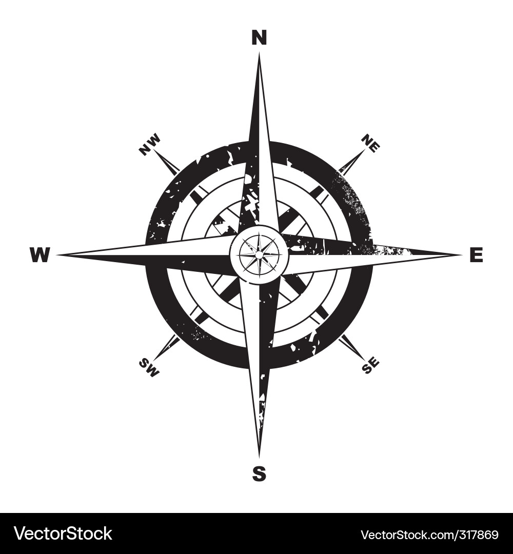 Vintage Grunge Compass Royalty Free Vector Image