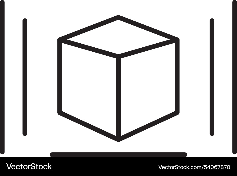 3d modeling line icon design Vector Image