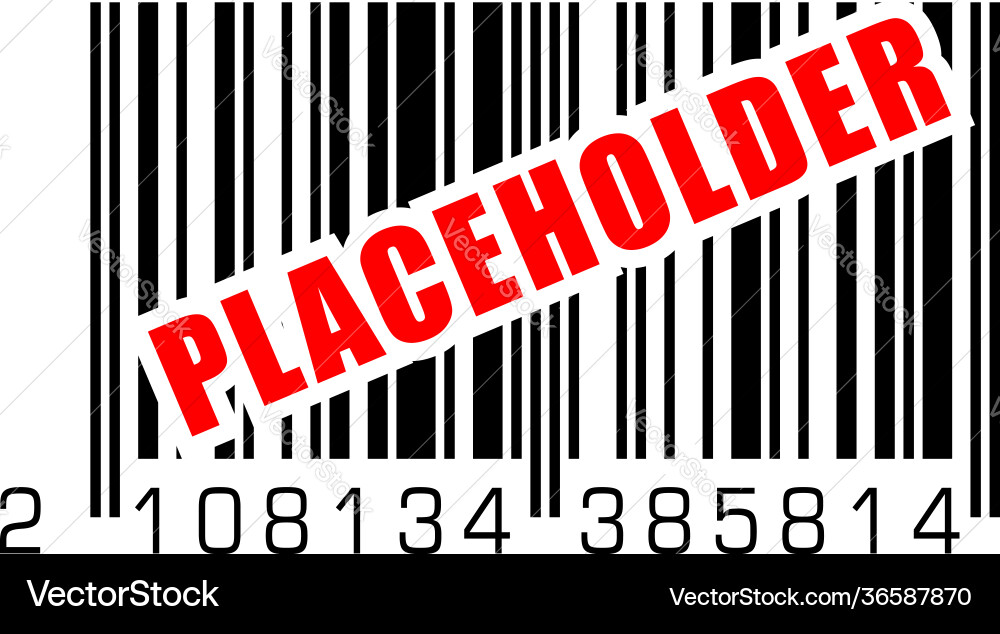 Bar code with placeholder temporary label vector image