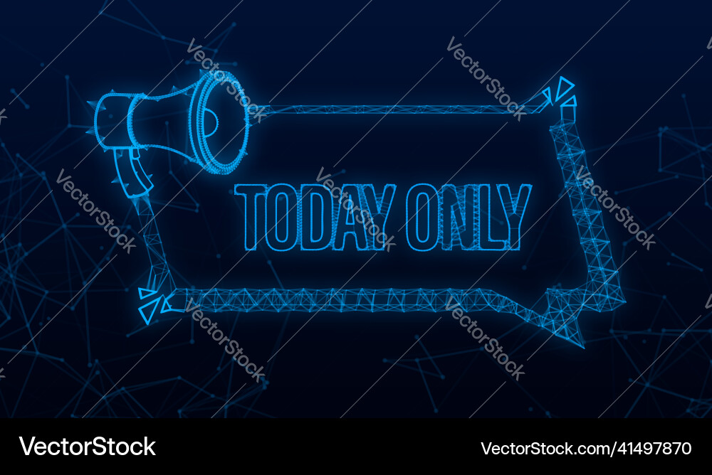 Plexus today only megaphone for promotion design Plexus today only megaphone for promotion design vector image
