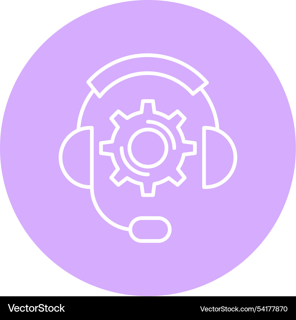 Technical support line circle icon Vector Image