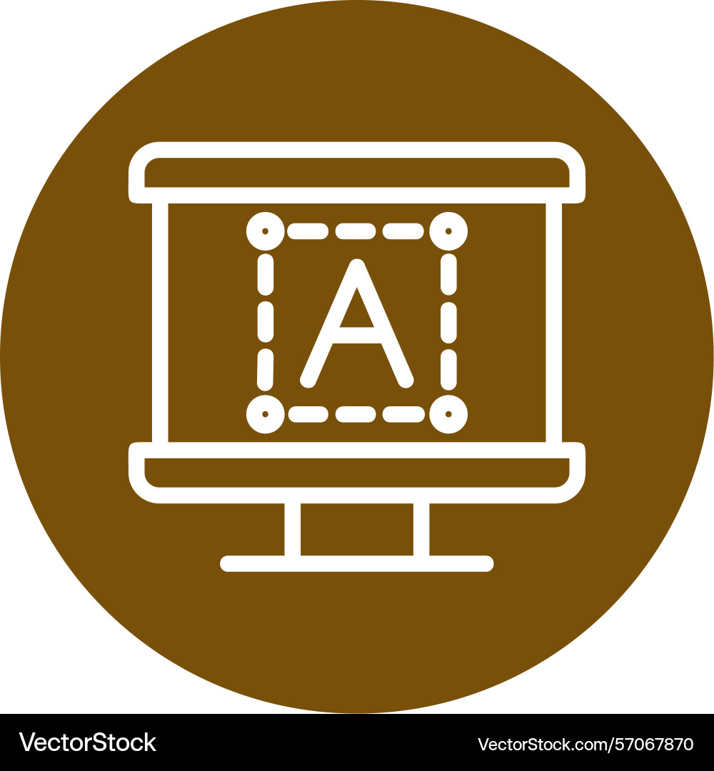 Text box line circle style icon design Vector Image