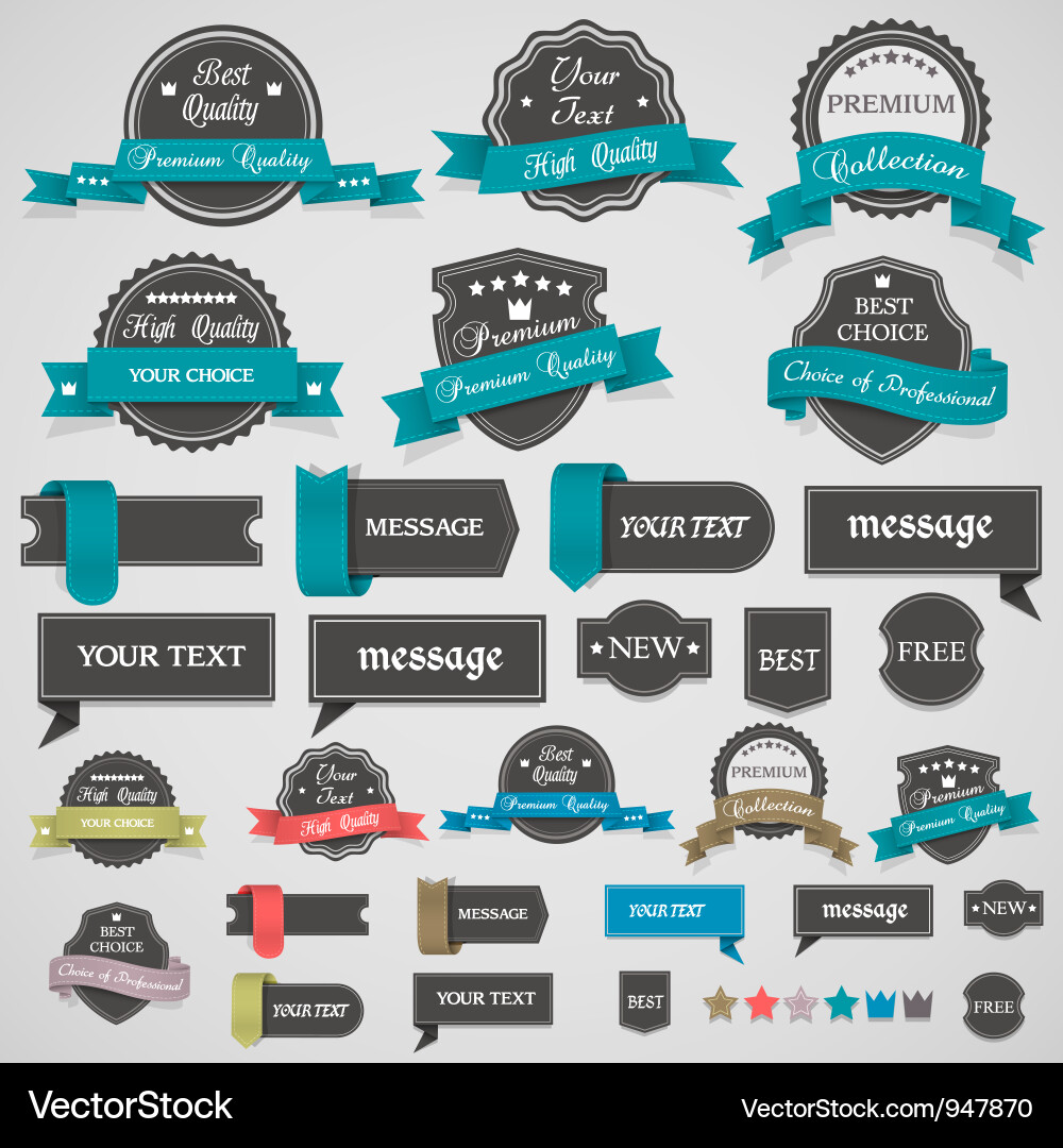 Vintage Labels and Ribbons vector image