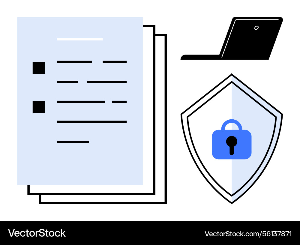 Digital document management with security and data Digital document management with security and data Vector Image