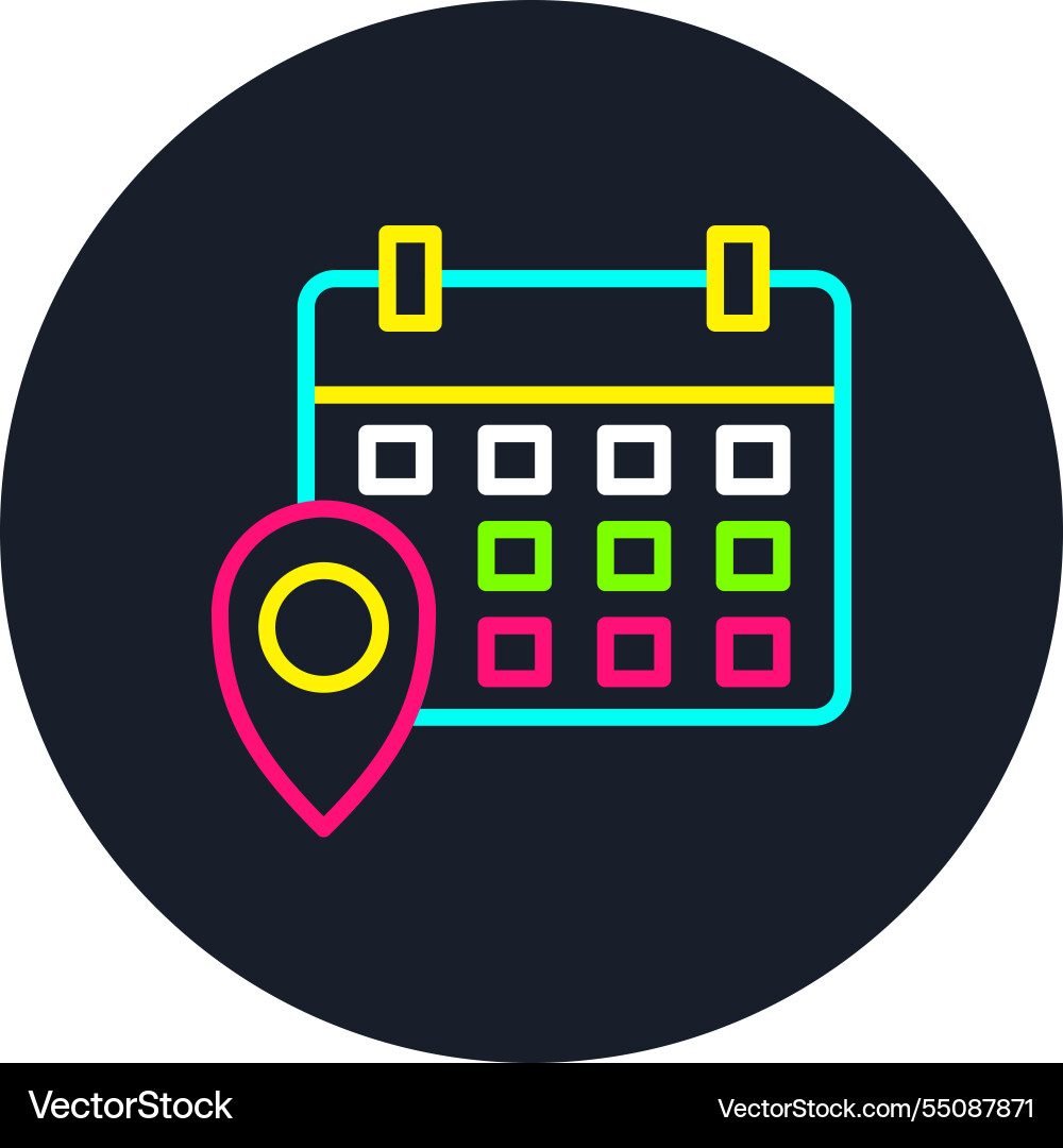 Event location line multi color icon Vector Image