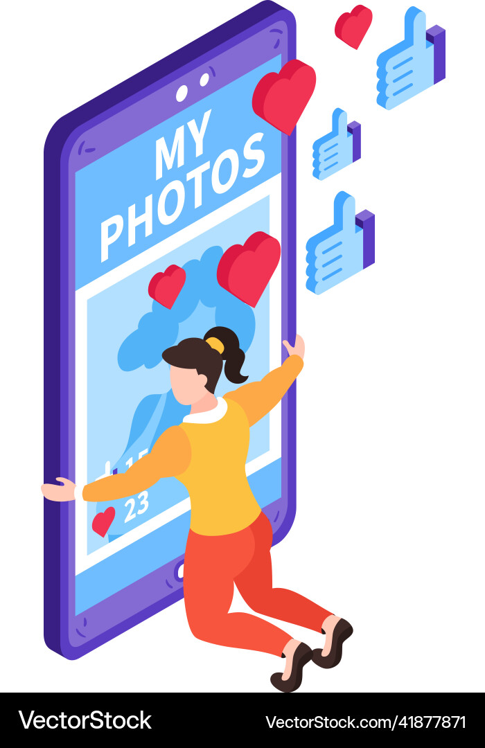 Photo blog likes composition vector image