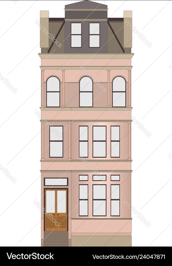 Pink Historical Building Icon Vector Image
