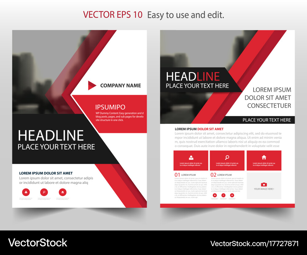Red Abstract Brochure Template Vector Image