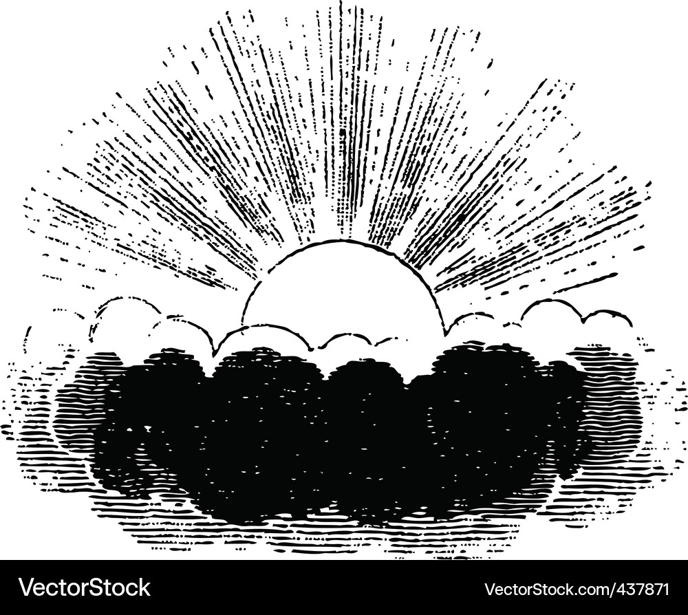 Sonne durch Wolken Vektorbild