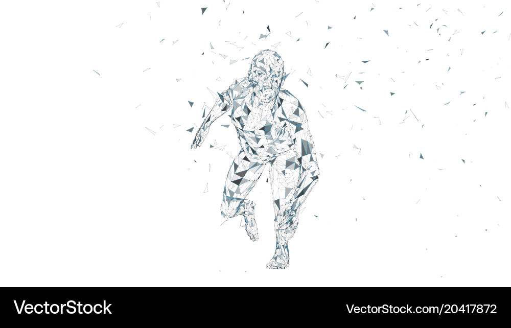 Conceptual abstract running man runner Vector Image
