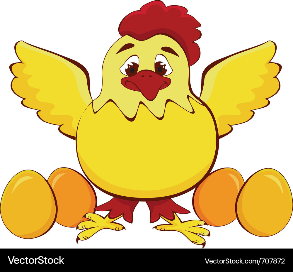 Cute Cartoon Chicken Family Vector Image