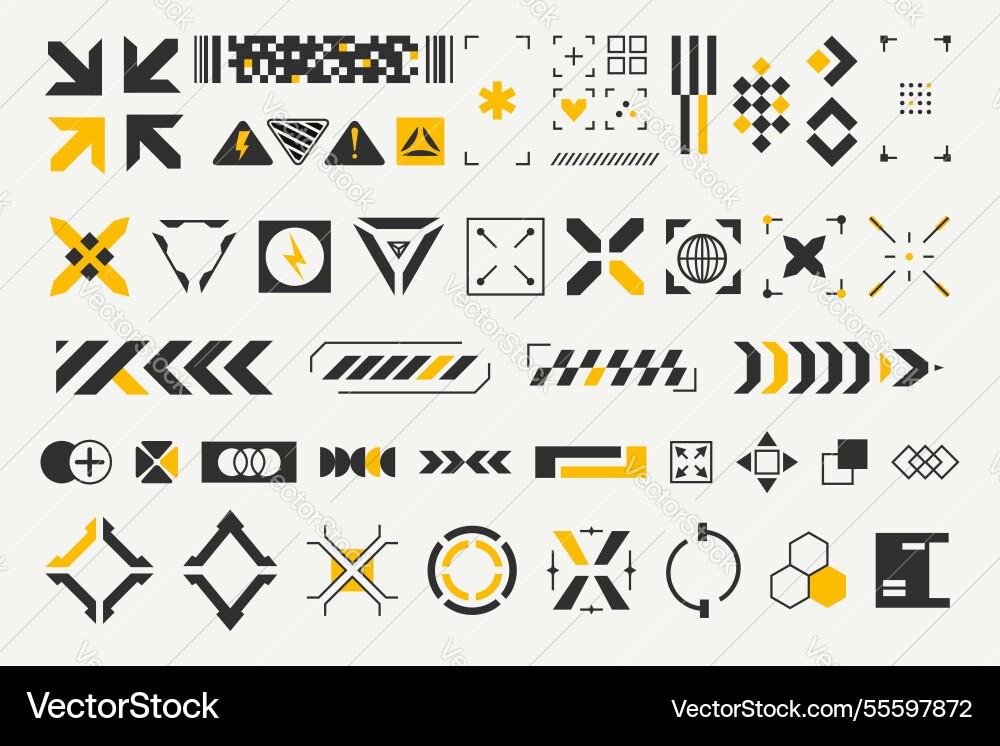 Cyberpunk UI Elements - Tech & Display Vector Image