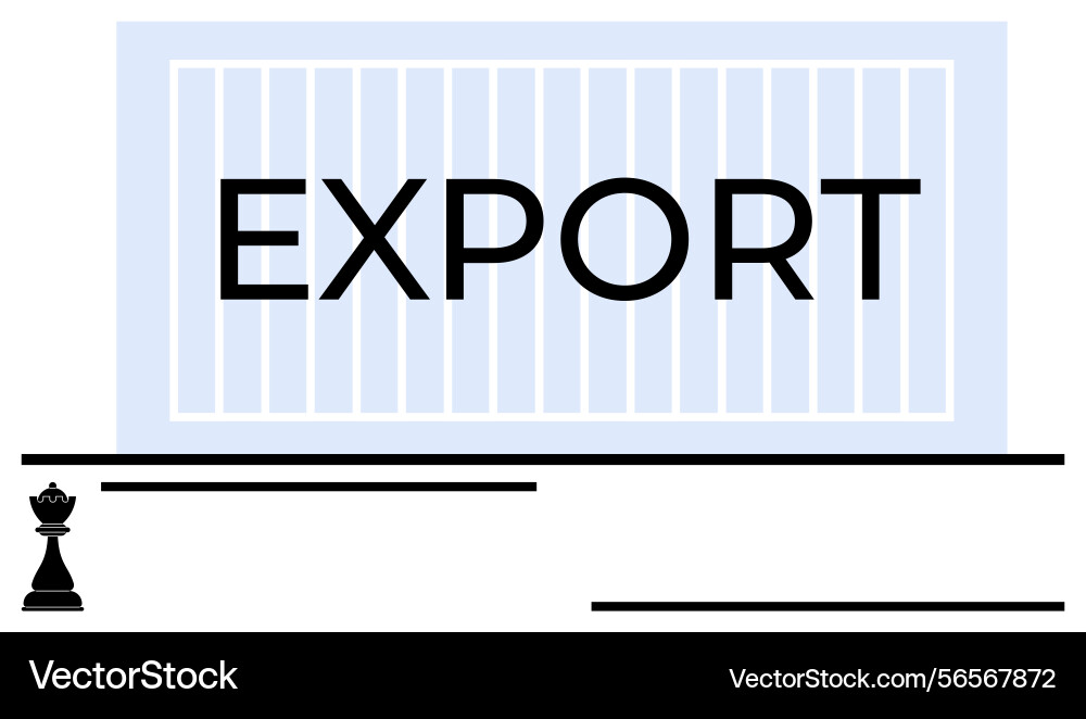 Export concept with shipping container and chess Export concept with shipping container and chess vector image