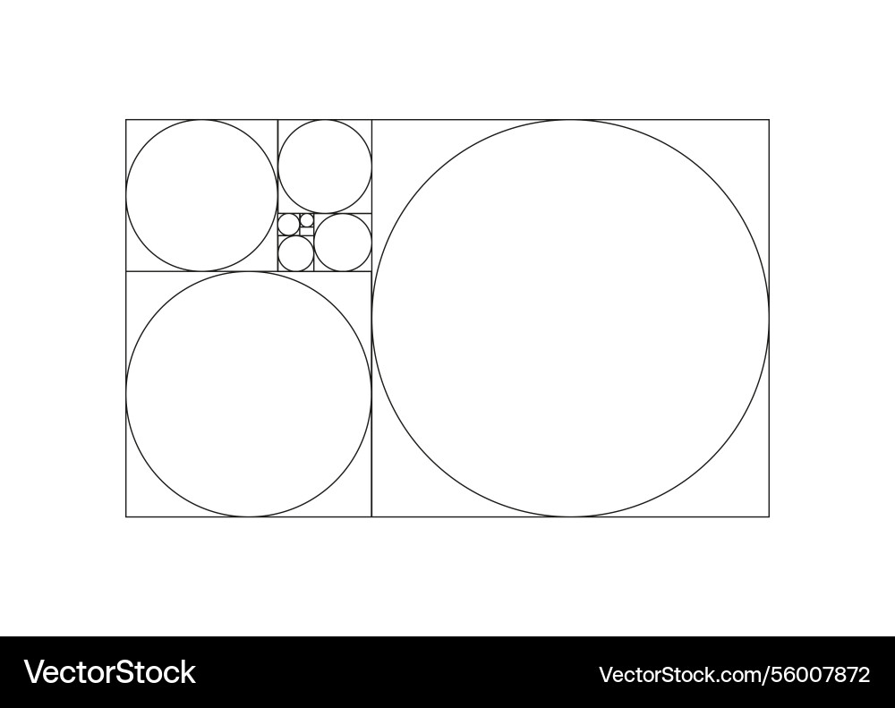 Goldenes Verhältnis Muster fibonacci Array Zahlen Goldenes Verhältnis Muster fibonacci Array Zahlen vektorbild